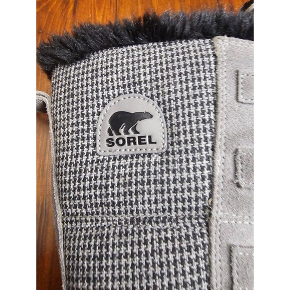 Sorel Women's Tofino II‎ Gray Houndstooth Winter Snow Boots Lace Up Tall 6.5 - Picture 2 of 10